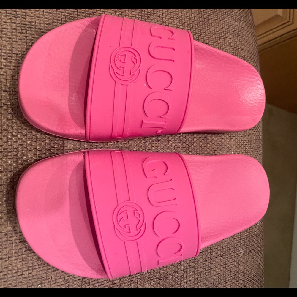 Gently used Pink Gucci slides Size 36